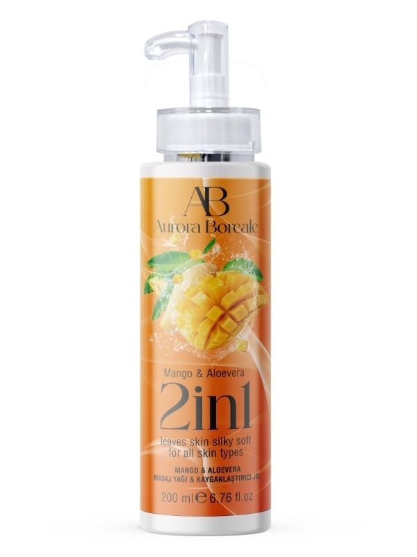 Aurora Boreale 2si1 Arada Mango Alovera Aromalı Masaj Yağı &amp; Kayganlaştırıcı Jel 200 ML