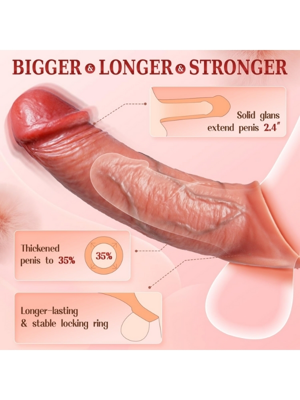 Censan 22 cm Ten Rengi Penis Kılıfı – Gerçekçi Dokulu Uzatıcı