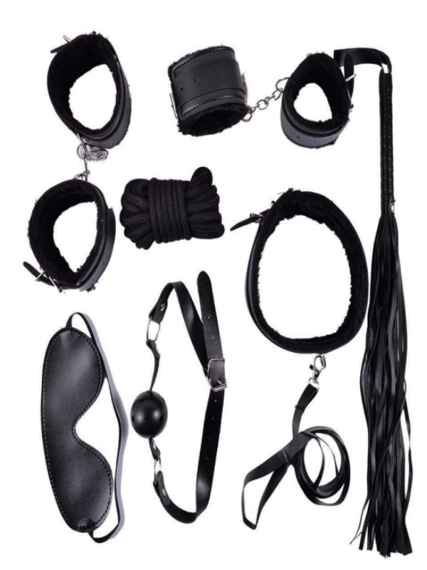Censan 7 Parça Fetiş Esaret Seti Siyah