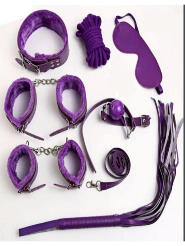 Censan 7 Parça Fetiş Esaret Seti Siyah Mor