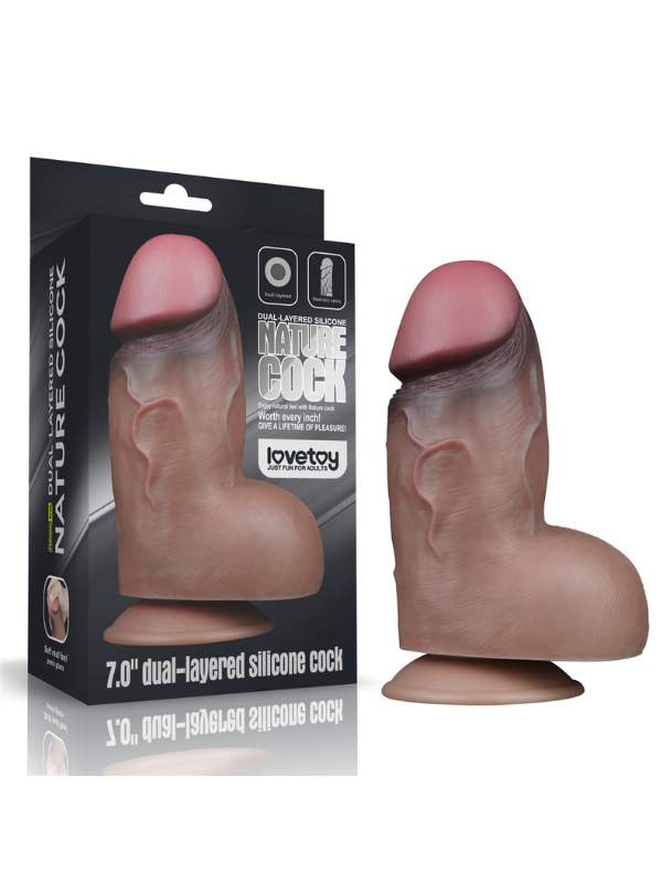Censan 7.0 İnç Dual Layered Platinum Silicone Cock