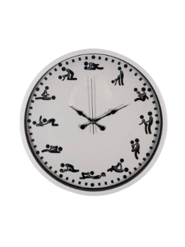 Censan Kamasutra Temalı (Pozizyonlu) Duvar Saati Beyaz