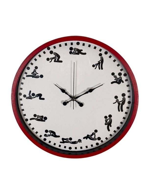 Censan Kamasutra Temalı (Pozizyonlu) Duvar Saati Kırmızı