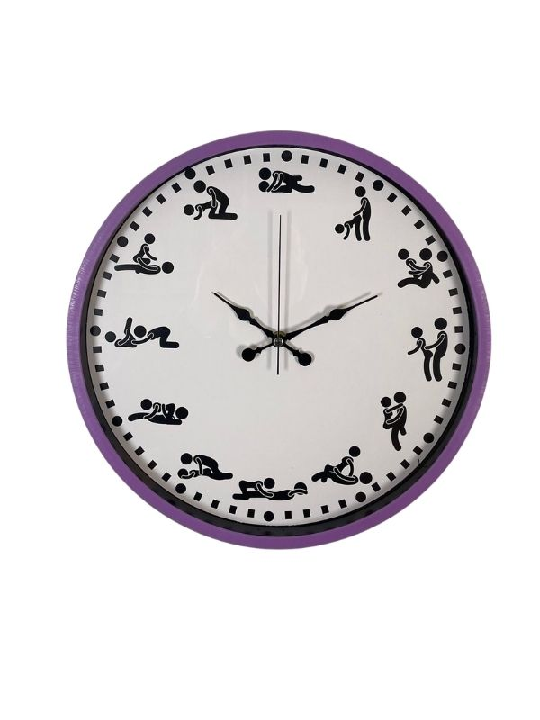 Censan Kamasutra Temalı (Pozizyonlu) Duvar Saati Mor