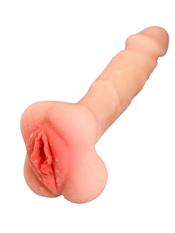 Censan Vajina Girişli Dolgulu Realistik Penis Kılıfı Masturbatör 20CM