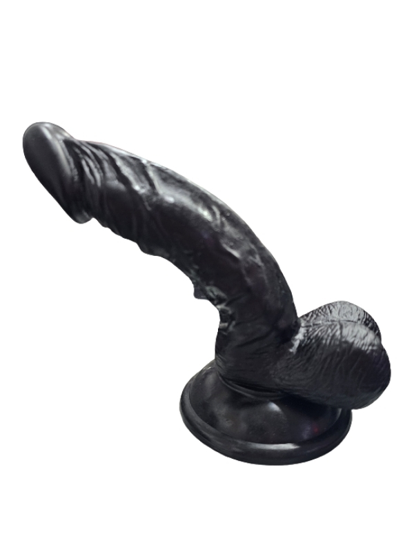 Gerçekçi Testisli Siyah Dildo 16 cm